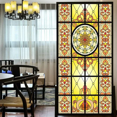 Miniatura 8 de Lámina decorativa para ventana, privacidad, multicolor, hermoso estilo iglesia, 39, esmerilado, tintado de ventana para oficina en casa