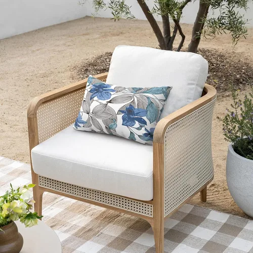 Miniatura 411 de Juego de 2 almohadas para exteriores de 16 x 16 pulgadas, repelentes al agua con interiores, para muebles de patio, hogar, jardín, geometría bohemia