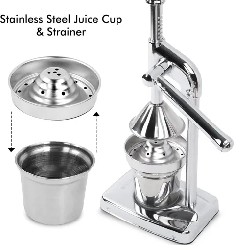 Miniatura 4 de Exprimidor de hierro fundido, exprimidor de hierro fundido, jugo manual efectivo de acero inoxidable, extractor de jugo de prensa manual resistente