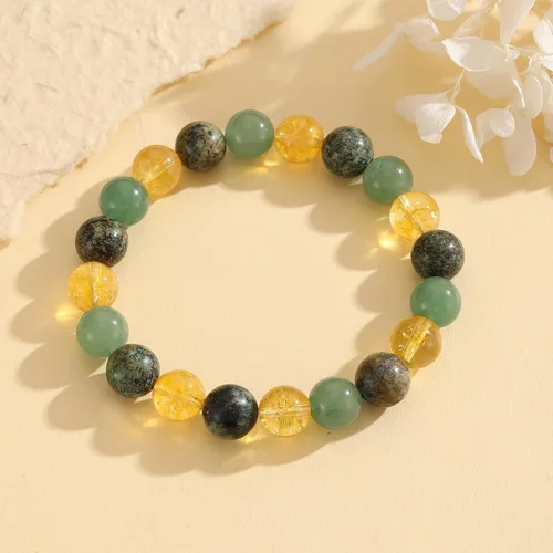 Miniatura 26 de Crystal Vibe Triple Protection Bracelet - 10mm Bead Bracelet for women men With Natural Stones of Tiger Eye Hematite and Black Obsidian - Healing