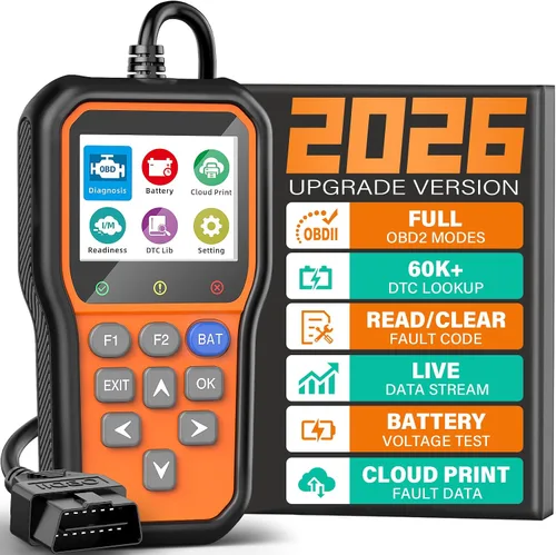 Miniatura 10 de BluSon YM319 - Escáner OBD2, herramienta de diagnóstico con probador de batería, lector de código de falla del motor con datos en vivo, impresión