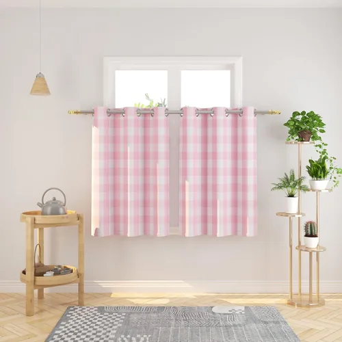 Miniatura 38 de Cortinas de 24 pulgadas de largo con diseño Buffalo Check Gingham Plaid para ventanas de cocina y baño, tratamiento para ventanas con 2 paneles