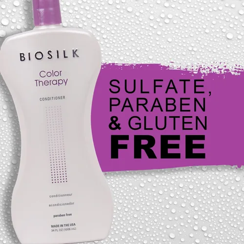 Miniatura 7 de BioSilk Champú y acondicionador de terapia de color, limpia y repone suavemente la humedad, sulfato, parabenos y libre de crueldad, 34 onzas
