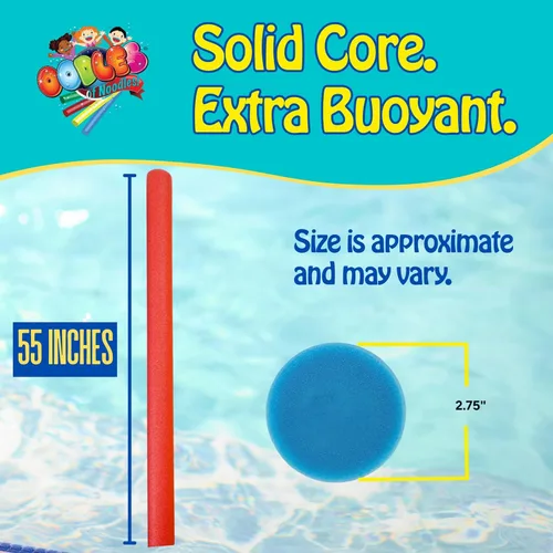 Miniatura 5 de Oodles of Noodles Fideos sólidos de espuma de lujo para piscina, paquete de 10 unidades de 55 pulgadas de longitud Rojo