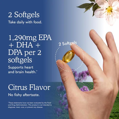 Miniatura 6 de Garden of Life Aceite de pescado omega avanzado formulado por el Dr. - Limón, 1,290 mg de EPA, DHA + DPA en forma de triglicéridos, suplemento Omega