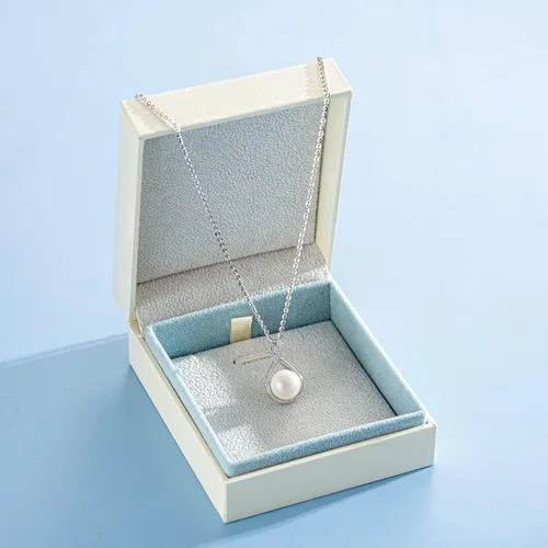 Miniatura 6 de FANCIME Pearl Jewelry Gifts June Birthstone Necklace 9-10mm Genuine Cultured Freshwater Pearl in Sterling Silver Infinity Pearl Necklace Fine