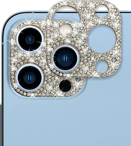 Miniatura 10 de Protector de lente brillante para iPhone 13 Pro Max, cubierta de cámara con purpurina 3D, diamantes de imitación, puntos brillantes, decoración