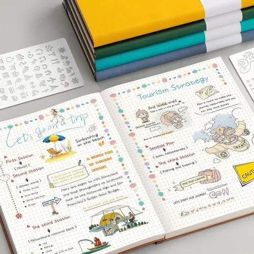 Miniatura 9 de AHGXG Diario de puntos y viñetas – Cuaderno grande A4 punteado, 8.5 x 11 pulgadas, 320 páginas de cuadrícula de puntos, papel grueso de 100gsm, tapa
