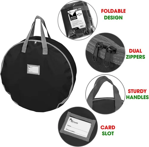 Miniatura 3 de Bolsa de almacenamiento resistente para coronas de 30 pulgadas, contenedor de coronas con asas, material de poliéster Oxford 600D duradero, soporte