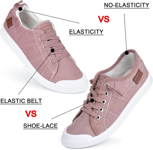 Miniatura 40 de JENN ARDOR - Tenis de lona para mujer, mocasines de meter, moda estilo casual 2022, punta redonda, suaves, cómodos, zapatos planos para caminar