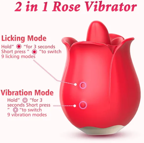 Miniatura 4 de Vibrador de juguete rosa para mujer, mini estimulador de clítoris para lamer la lengua con 9 placeres vibradores para estimulación del clítoris