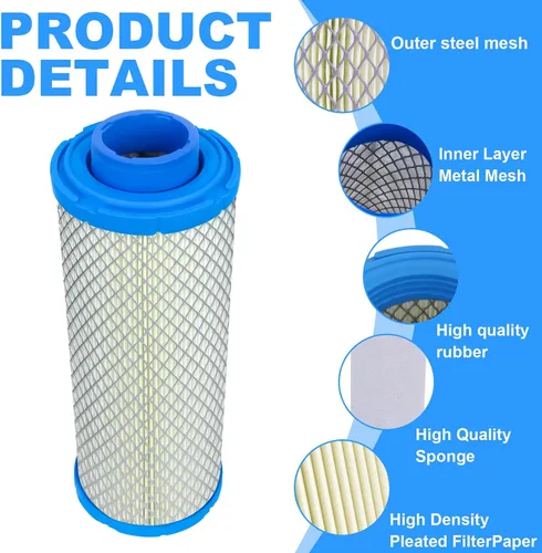 Miniatura 3 de 25 083 01-S - Juego de filtros de aire y prefiltros compatibles con Kohler 25 083 04-S, Kawasaki 11013-7020/7019 11013-7044/7045, compatible