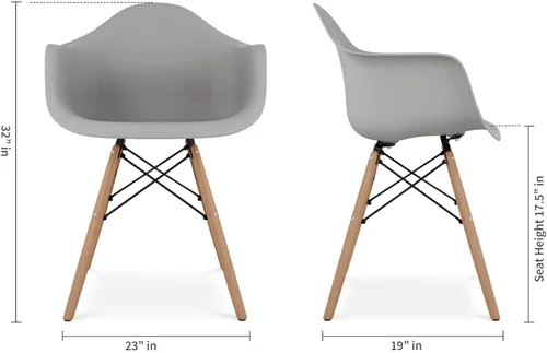 Miniatura 2 de Sillones piramidales de plástico y madera de haya de 17.5" en azul (juego de 2)