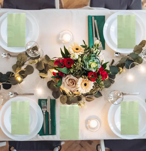 Miniatura 6 de 100 servilletas de 3 capas de color verde salvia de 13 x 15.7 pulgadas, servilletas de baño para invitados, servilletas de postre, toallas de mano