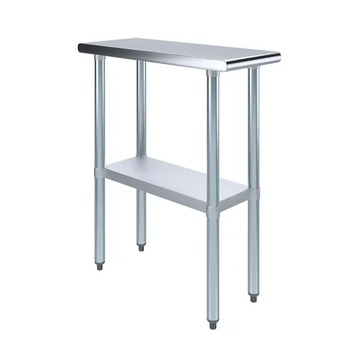 Miniatura 15 de AmGood Mesa de trabajo de acero inoxidable con estante inferior Preparación de alimentos NSF Estación de trabajo utilitaria
