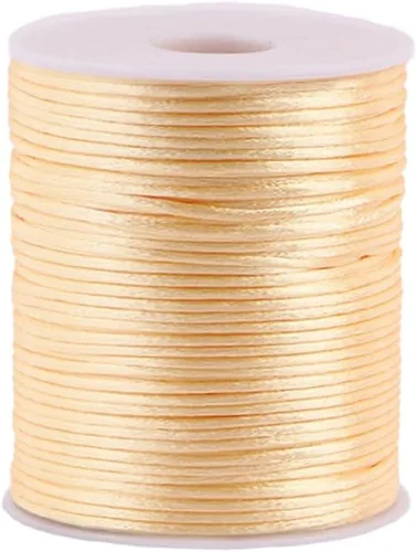 Miniatura 37 de 2.0mm Hilo de Cordón de Seda de Nylon para Cuentas de Macramé, Pulseras, Nudos Chinos, Collares, Joyería 109 Yardas (Verde Oscuro)