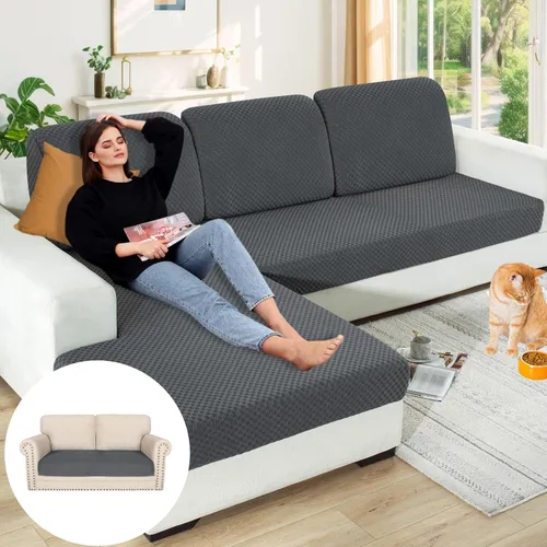 Miniatura 58 de YEMYHOM 【Liquidación】 Fundas Elásticas para Cojines de 1 Pieza, Fundas de Cojín de Asiento para Sofá y Silla, Funda Suave de Sofá de Repuesto