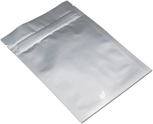 Miniatura 4 de FERENLI 100 unidades Bolsa de almacenamiento de alimentos Mylar con cierre de cremallera, bolsa de aluminio mate hermética con ventana frontal