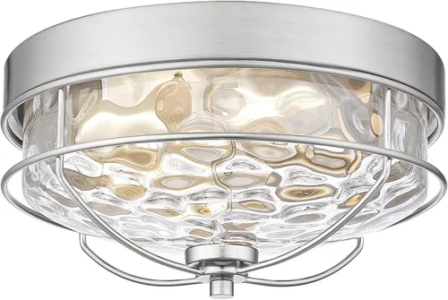 Miniatura 9 de HWH INVESTMENT Lámparas de techo de montaje empotrado, lámpara de techo de 12 pulgadas de 2 luces estilo granja cerca del techo con pantalla