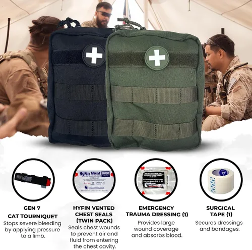 Miniatura 2 de IFAK (kit de primeros auxilios individual) Kit de trauma con torniquete CAT - Bolsa médica para táctica, al aire libre, senderismo, militares - Kit