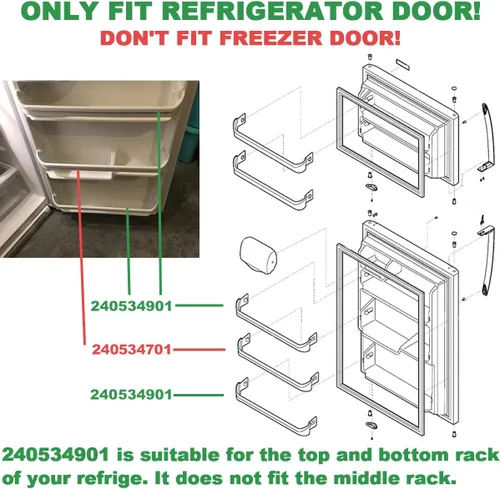 Miniatura 2 de [MEJORA] 240534901 Barra de Estante de Puerta de Refrigerador Compatible con Frigidaire Kenmore Reemplaza 948954 AP3214630 PS734935 EAP734935 La