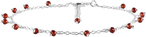 Miniatura 5 de Yanara Tobilleras de piedras preciosas para mujer, piedra natal natural, chapada en plata, joyería hecha a mano en 8.5 + 1.5 pulgadas, cristales
