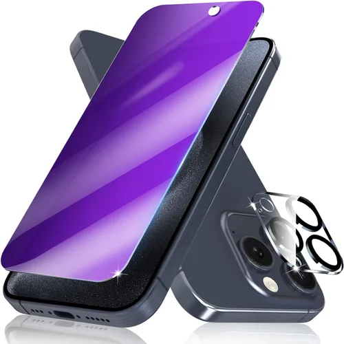 Miniatura 9 de Protector de pantalla de privacidad para iPhone 13 Pro Max con protector de lente de cámara, protección ocular antiluz azul, vidrio templado 9H
