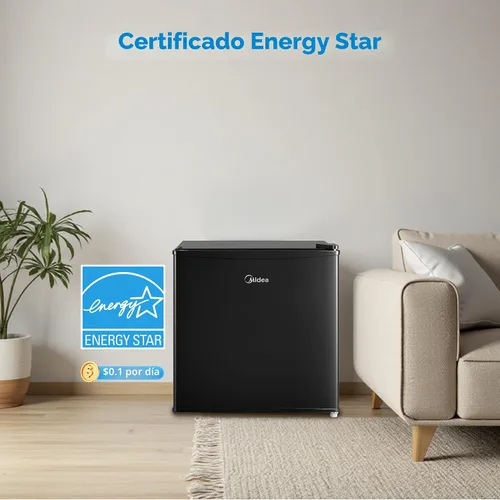 Miniatura 3 de Midea MERM17B0ABB - Mini refrigerador de 1.7 pies cúbicos, refrigerador compacto con termostato ajustable, puerta reversible, bajo nivel de ruido