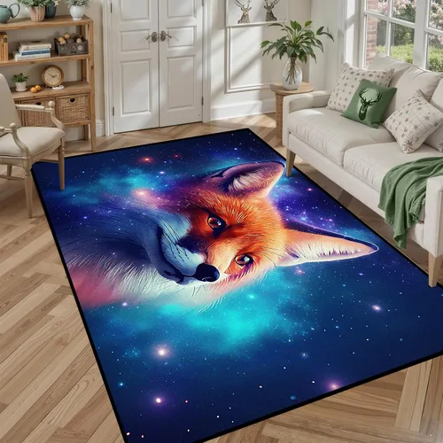 Miniatura 47 de Alfombra de Área Galaxia de 5' x 7', Dormitorio Sala de Estar para Niñas Niños Varones Alfombra Nebulosa Vórtex Tapetes Púrpura Azul Nube galaxy 1