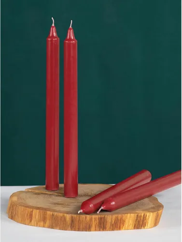 Miniatura 7 de CANDWAX Paquete de 12 velas cónicas rojas – Velas rectas sin goteo de combustión lenta sin perfume de 12 pulgadas – Ideal para mesa de comedor – Rojo