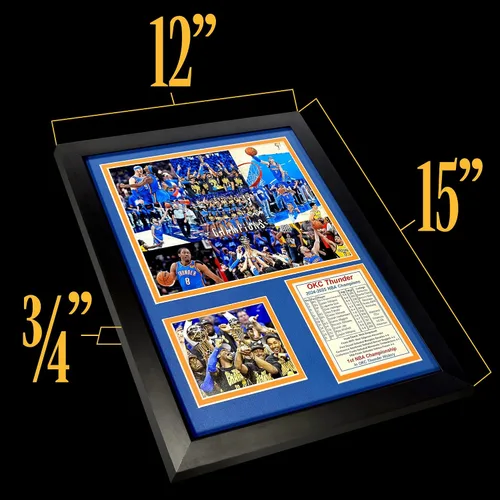 Miniatura 7 de Oklahoma City Thunder (OKC) 2024-2025 NBA Finals Champions Recuerdos coleccionables de baloncesto Imagen enmarcada y regalo de collage de fotos