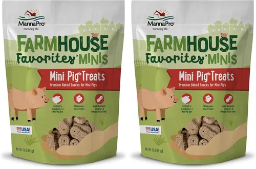 Miniatura 10 de Manna Pro Farmhouse Favorites - Mini golosinas de cabra y ganado - Bocadillos horneados prémium para mini cabras y mini ganado - Mezclado a mano