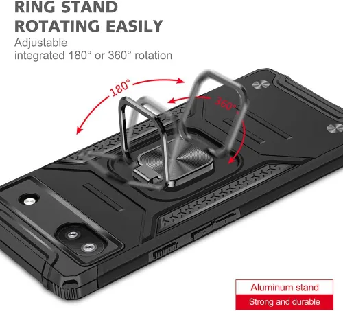 Miniatura 5 de HNHYGETE Funda para Pixel 6a con protector de pantalla HD, soporte giratorio de grado militar de 360° (resistente) a prueba de golpes para Google