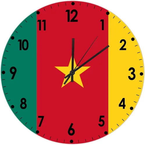 Miniatura 84 de Cheyan Reloj de pared con bandera de Canadá de 12 pulgadas, silencioso, sin tictac, de PVC, funciona con pilas, reloj redondo decorativo, regalo