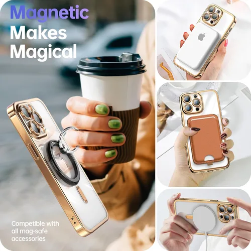 Miniatura 4 de Facbiny Funda para iPhone 14 Pro, compatible con MagSafe, protección completa de la cámara, funda magnética suave a prueba de golpes diseñada
