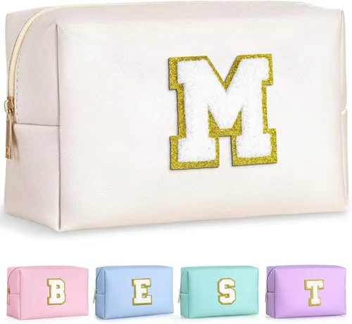 Miniatura 30 de TOPEAST - Bolso de maquillaje para mujer, G Blanco nacarado-rosa