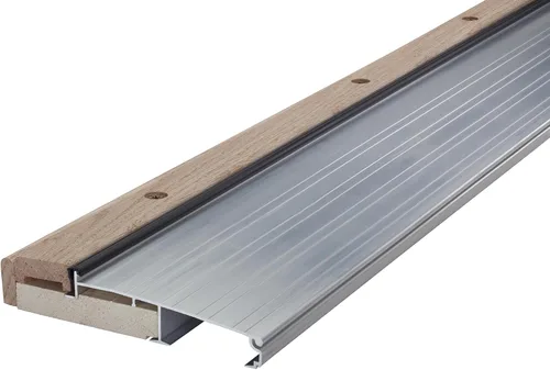Miniatura 8 de M-D Building Products 76281 4-9/16 pulgadas x 1-1/8 pulgadas x 73 pulgadas. Umbral ajustable plateado de aluminio y madera dura
