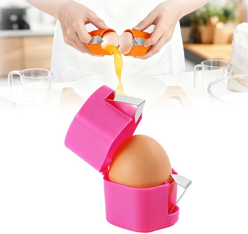 Abridor de cáscara de huevo de acero inoxidable, herramienta para galletas de huevos crudos, pelador de huevos duros, rompedor de cáscara de huevo