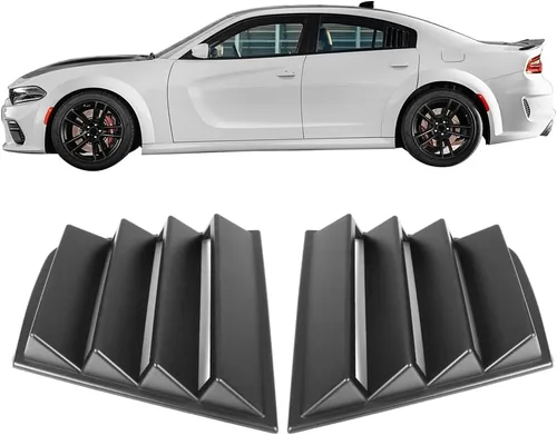 Miniatura 11 de IKON MOTORSPORTS, Rejilla de ventana compatible con Dodge Charger 2011-2023, estilo V1, impresión de fibra de carbono, protección de ventilación
