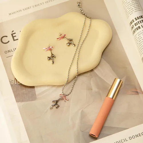 Miniatura 5 de Bandeja de joyería para mujer, soporte para platos para anillos, placa de cerámica única en forma de nube, cosas lindas, decoración de habitación