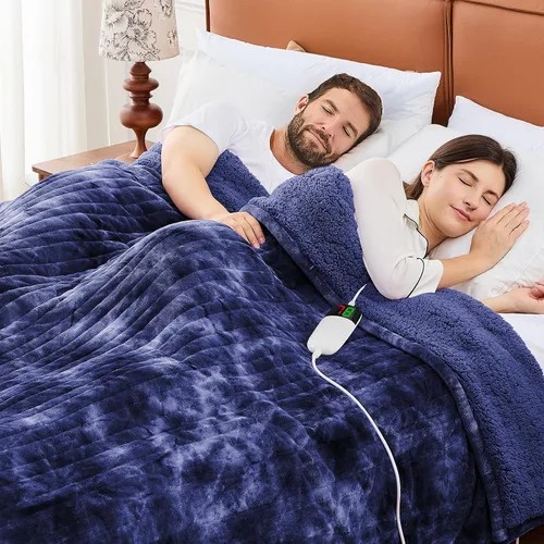 Miniatura 21 de greenoak Manta eléctrica con calefacción, manta térmica de piel sintética Sherpa para sofá cama, regalos cálidos de invierno para mujeres/ella