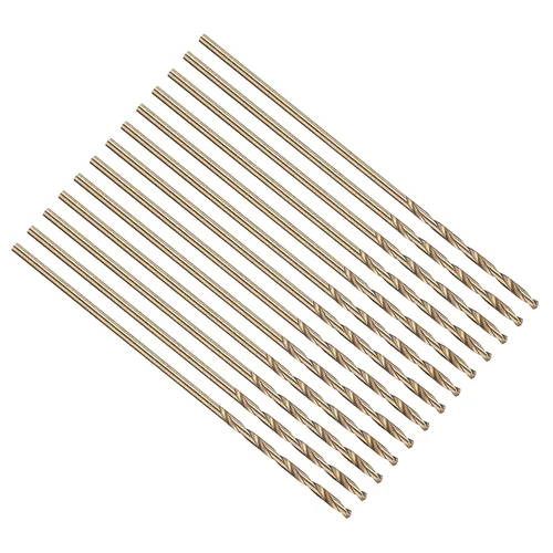 Miniatura 292 de PATIKIL Broca Jobber de 0.039 in, vástago recto M35 cobalto 5% acero de alta velocidad 135° acabado dorado para metal duro de acero inoxidable - 2