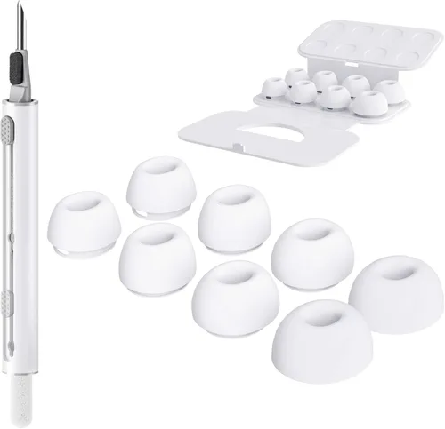 Miniatura 13 de 4 pares de puntas de silicona para Airpods Pro/Airpods Pro 2 con agujero para reducción de ruido, insertos de oído de repuesto de silicona suave