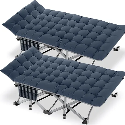 Miniatura 26 de DoCred Catre plegable XXL de gran tamaño con colchón, catre de dormir resistente, cama portátil para adultos al aire libre con bolsa de transporte