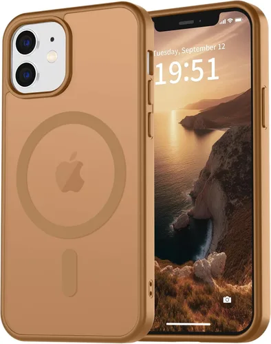 Miniatura 54 de vnnink para iPhone 12 y iPhone 12 Pro, funda de teléfono celular translúcida con protección contra caídas de grado militar, mate magnética