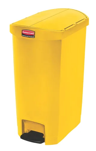 Miniatura 12 de Rubbermaid Commercial Products - Bote de basura Streamline Slim con pedal Papelera de plástico, 4 galones (15 litros), color rojo, con manos