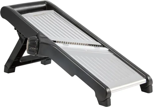 Miniatura 20 de Restaurantware Rebanadora de mandolina ajustable de acero inoxidable, cortador de verduras estándar alemán con protector de cuchilla, incluye