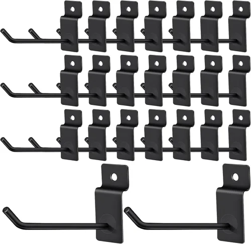 100 ganchos de pared de rejilla, ganchos resistentes de 4 pulgadas, ganchos para colgar en la pared de listones, accesorios de pared para garaje y