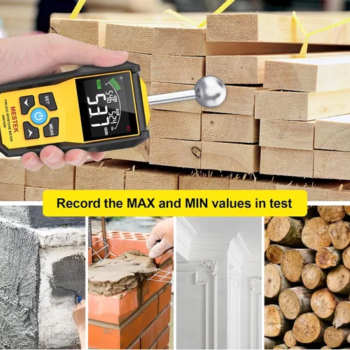 Miniatura 5 de MESTEK Medidor de humedad de madera para detección de humedad no destructiva en paneles de yeso, madera y mampostería, probador de humedad