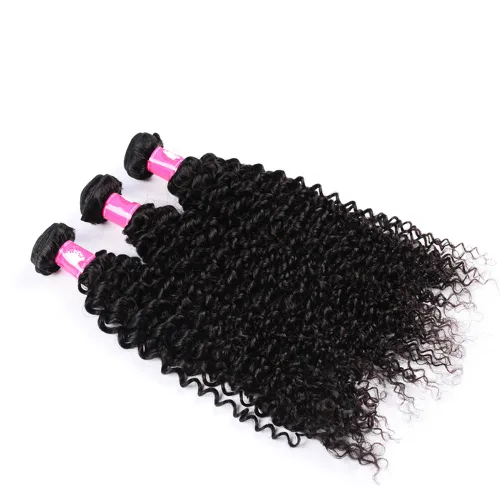 Miniatura 3 de Deep Curly Hair Bundle Brazillian Virgin Hair Weft Supplier 1pcs 12 Inch 1B Black 100g Soft Remy Hair Bundles
